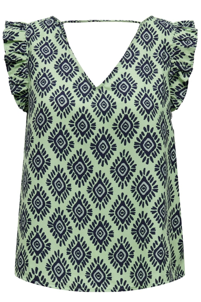 ONLLEAH S/S FRILL TOP CS PTM 15328393 Absinthe Green/DIAMONDS